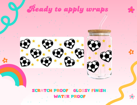 #236 Soccer hearts UVDTF Wrap