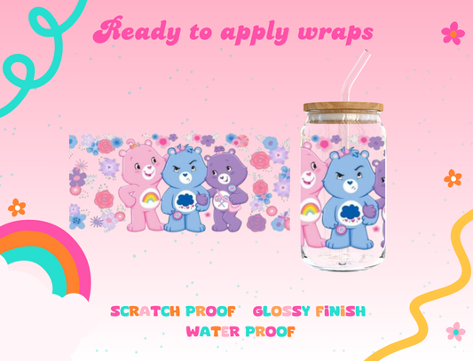 #105 Angry trio care bears UVDTF Wrap