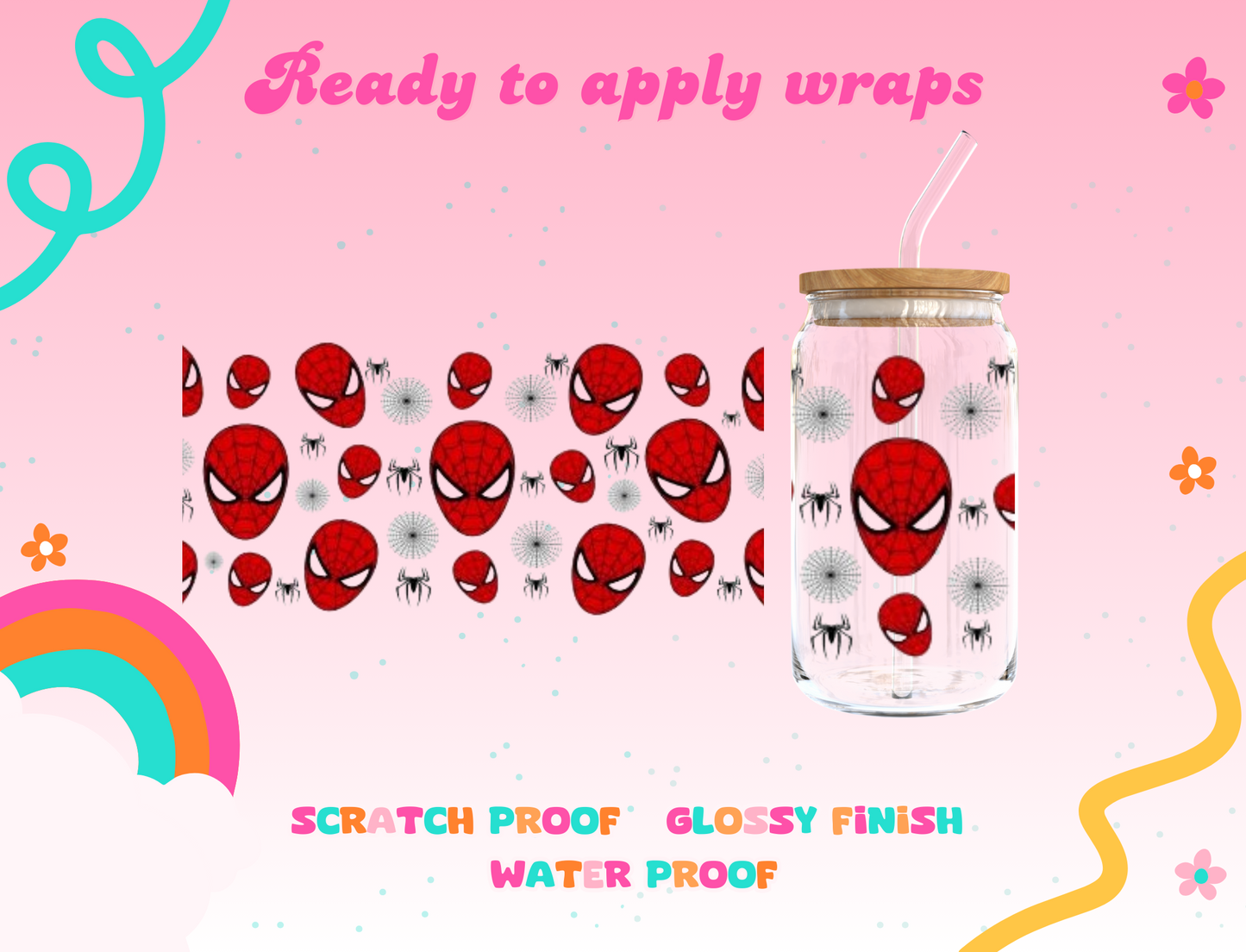 #53 Spiderman Head UVDTF Wrap