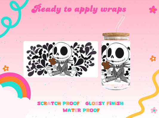 #97B Jack Skeleton with ice cream UVDTF Wrap