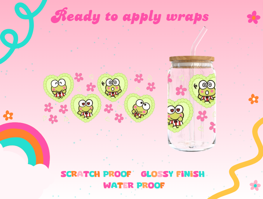 #580 Keroppi in hearts UVDTF Wrap