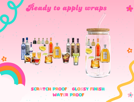 #605 Bottles set E UVDTF Wrap