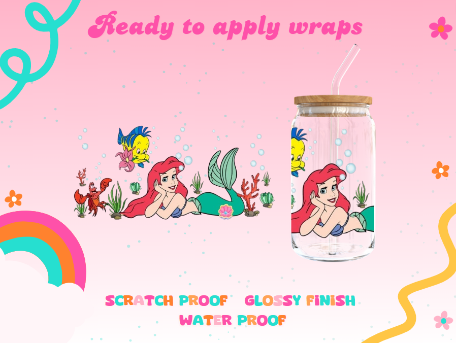 #684 Ariel and Flounder UVDTF Wrap