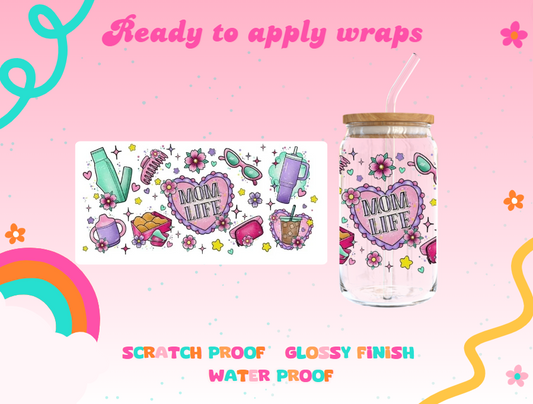 #763 Mom life sippy cup UVDTF Wrap