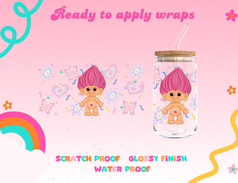 #51B Pink Troll dolls UVDTF Wrap