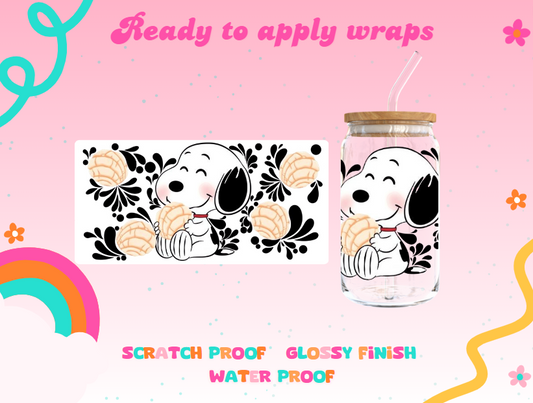 #53B Snoopy with conchas UVDTF Wrap