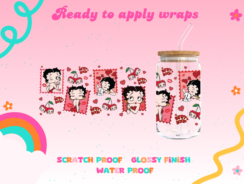 #142B Betty Boop cherries UVDTF Wrap