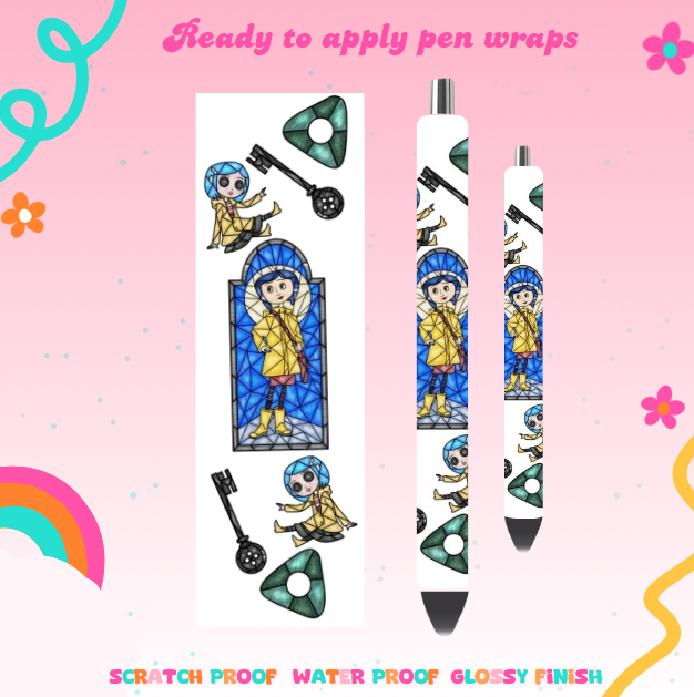 #3 Coraline stained glass UVDTF pen wrap