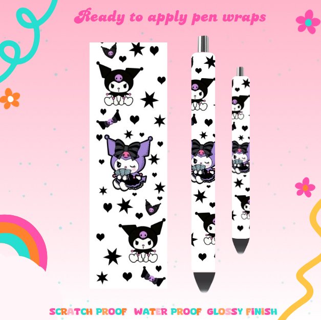 #19 Kuromi with stars UVDTF pen wrap