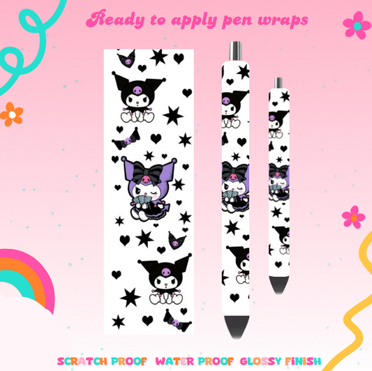 #19 Kuromi with stars UVDTF pen wrap