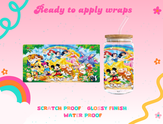 #25C Disney friends rainbow UVDTF Wrap