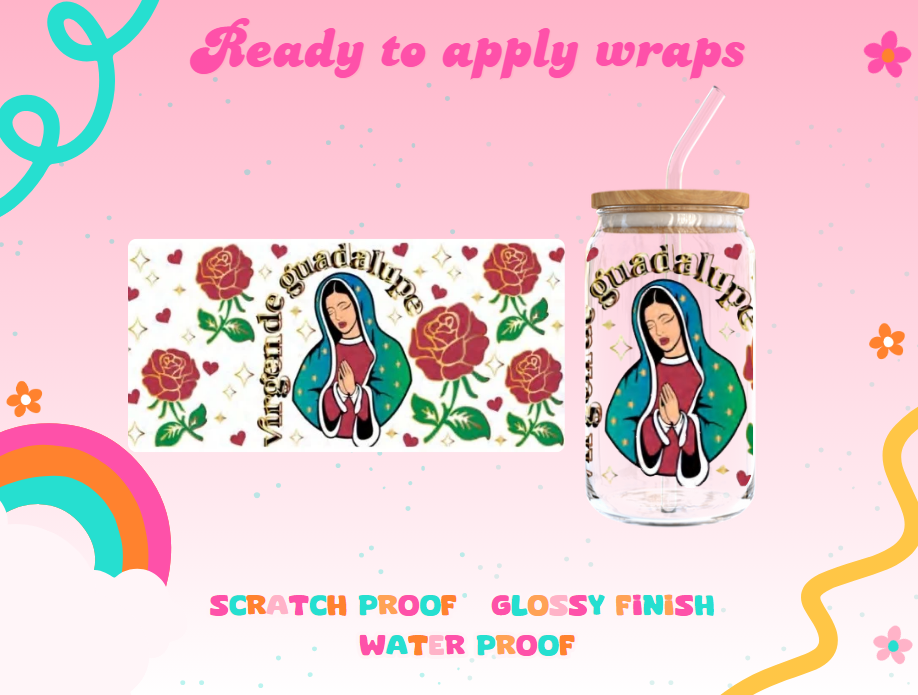 #26C Virgen rosas UVDTF Wrap