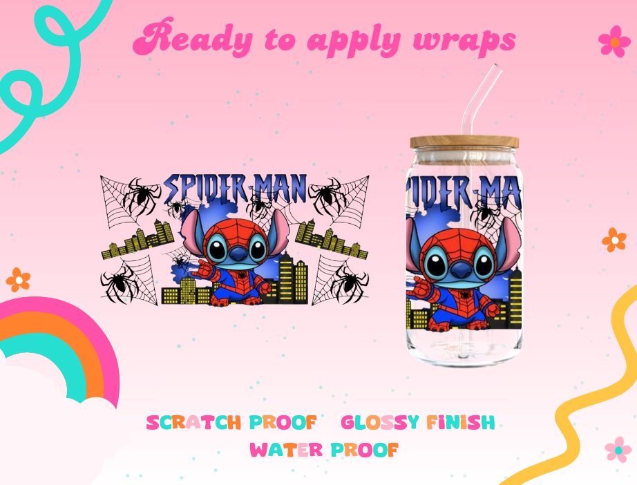 #36C Stitch spiderman UVDTF Wrap