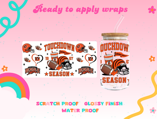 #143C Cincinnati Bengals touchdown UVDTF Wrap