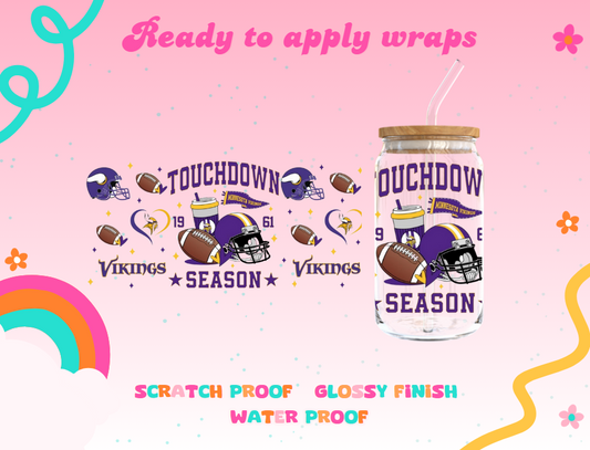 #167C Minnesota Vikings touchdown UVDTF Wrap