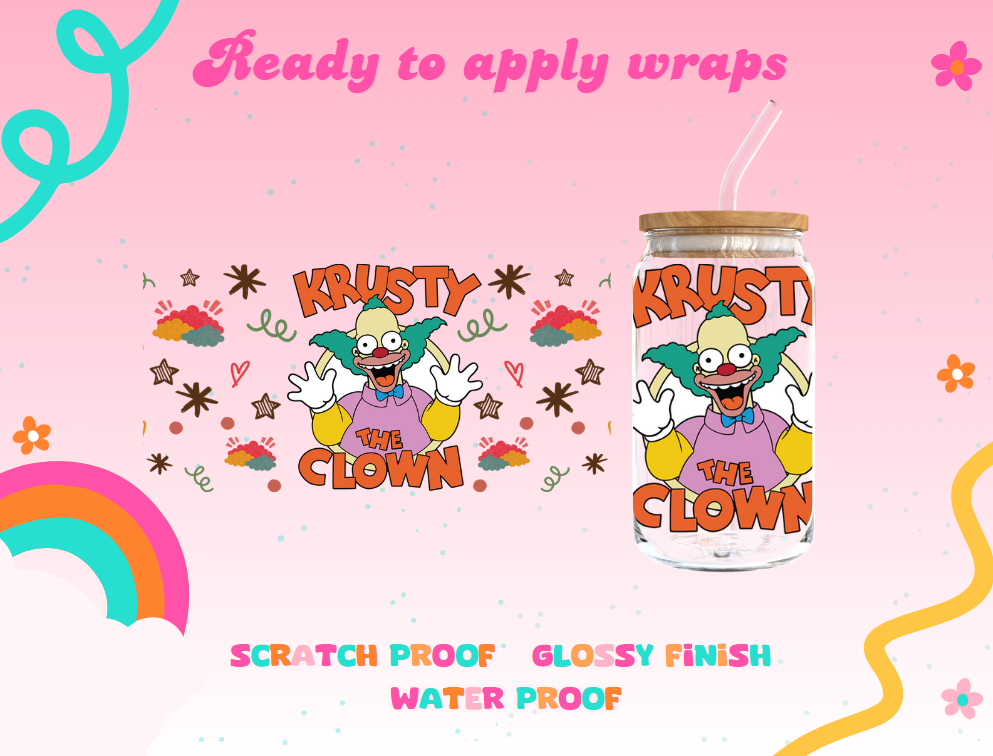 #351C Krusty The Clown UVDTF Wrap