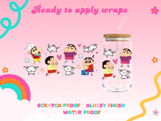 #339C Crayon Shin-Chan and pup UVDTF Wrap