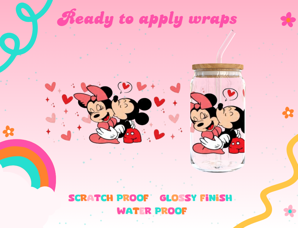 #320C Mickey and Minnie Kisses UVDTF Wrap