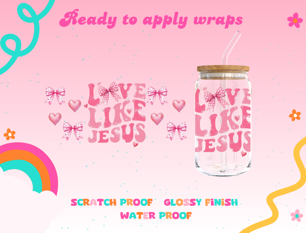 #301C Love like Jesus bows UVDTF Wrap