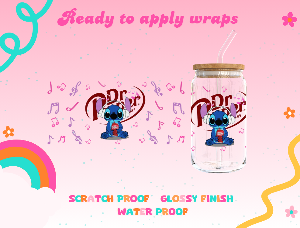 #278C Stitch Dr Pepper UVDTF Wrap